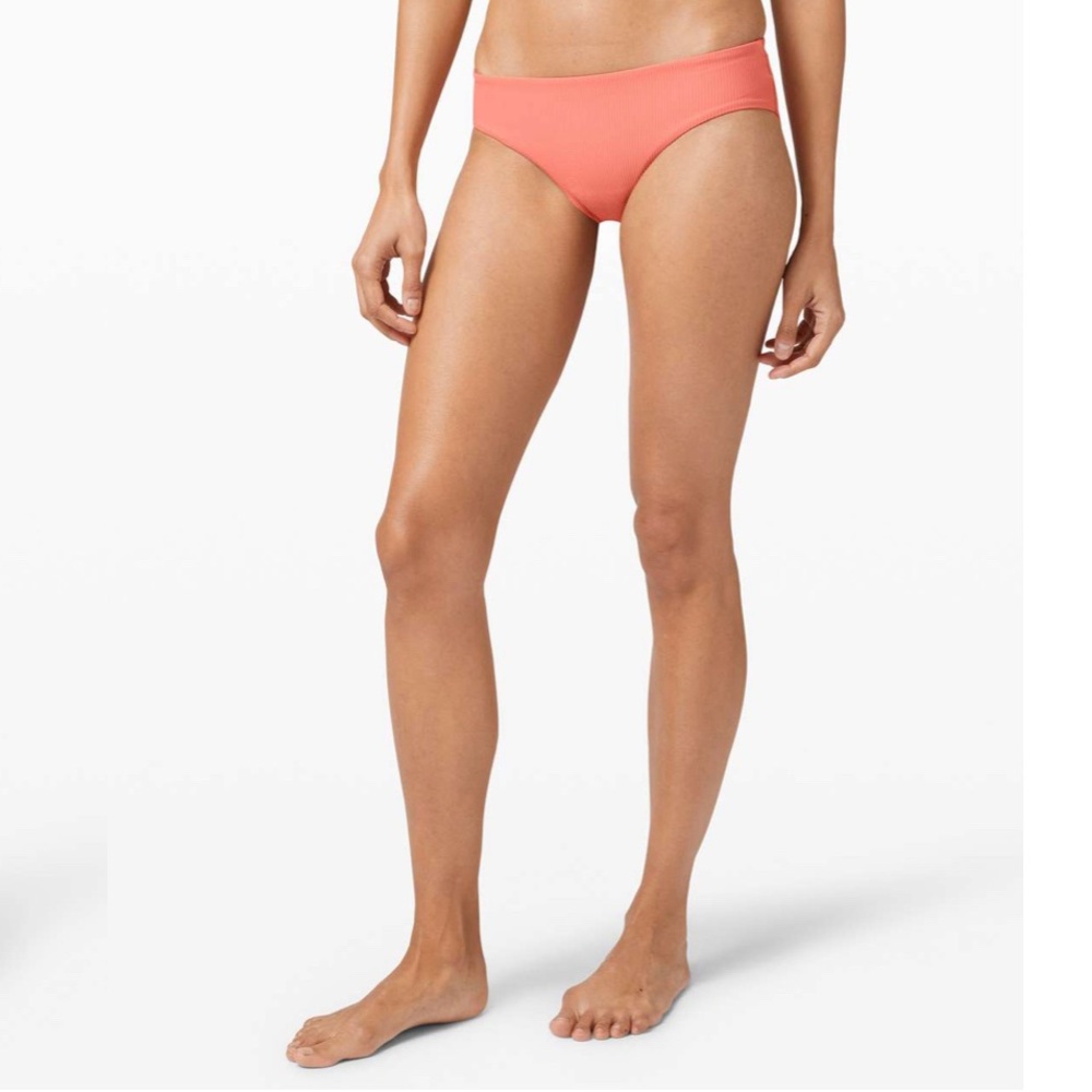 NWT lululemon athletica Clear Waters Mid-Rise Med Bikini Bottom Rustic Coral 4
